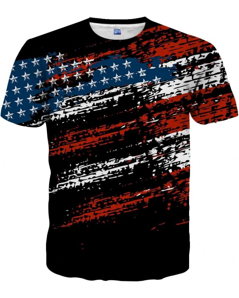 Unisex Stylish 3D Printed Shirts Short Sleeve Graphic T-Shirts Tops Tees for Men and Women Flag-black $13.56 T-Shirts