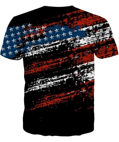 Unisex Stylish 3D Printed Shirts Short Sleeve Graphic T-Shirts Tops Tees for Men and Women Flag-black $13.56 T-Shirts