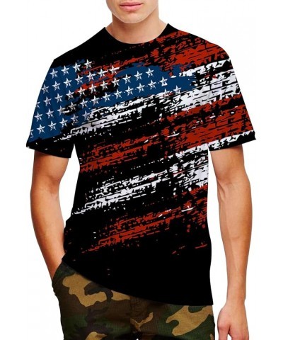 Unisex Stylish 3D Printed Shirts Short Sleeve Graphic T-Shirts Tops Tees for Men and Women Flag-black $13.56 T-Shirts