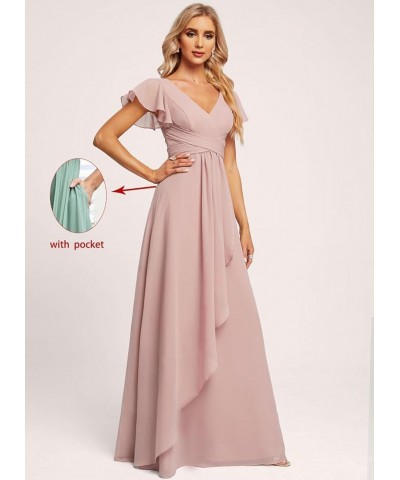 Bridesmaid Dresses for Women Prom Dress Long Formal Evening Party Gowns V-Neck Bridesmaid Dresses with Sleeves Yellow $32.39 ...