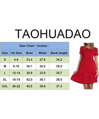 Women's Short Sleeve T-Shirt Dresses Casual Ruffle Swing Dress with Pockets 02 Stripe Black $21.59 Dresses