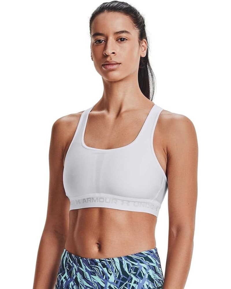 Women's Crossback Mid Impact Sports Bra White (100)/Halo Gray $10.03 Lingerie