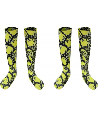 Green Snakeskin Socks, Compression Socks Snakeskin Knee High Sports Socks Casual Tube Socks Outdoor Sports 2*pcs Green $10.61...