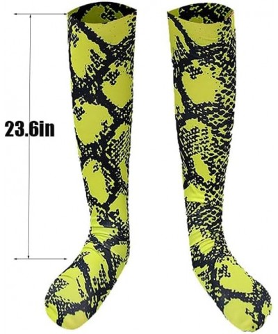 Green Snakeskin Socks, Compression Socks Snakeskin Knee High Sports Socks Casual Tube Socks Outdoor Sports 2*pcs Green $10.61...