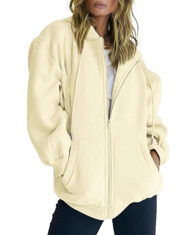 Women's Black Zip Up Hoodie Cute Y2K Fall Sweatshirt Oversized Jacket with Drawstring for Teen Girls Clothing C-khaki $5.89 H...