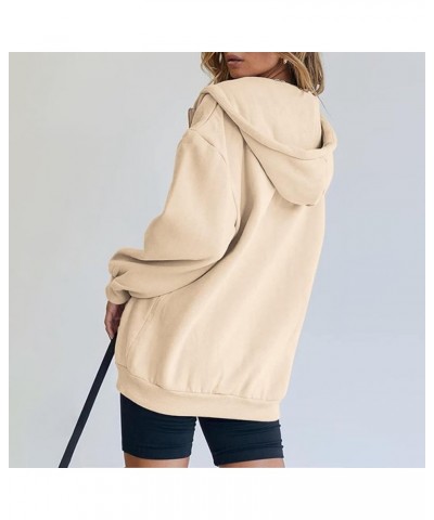 Women's Black Zip Up Hoodie Cute Y2K Fall Sweatshirt Oversized Jacket with Drawstring for Teen Girls Clothing C-khaki $5.89 H...