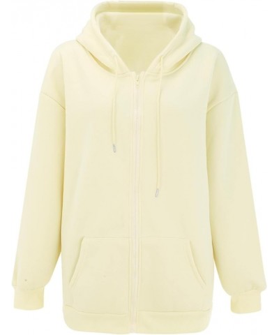 Women's Black Zip Up Hoodie Cute Y2K Fall Sweatshirt Oversized Jacket with Drawstring for Teen Girls Clothing C-khaki $5.89 H...