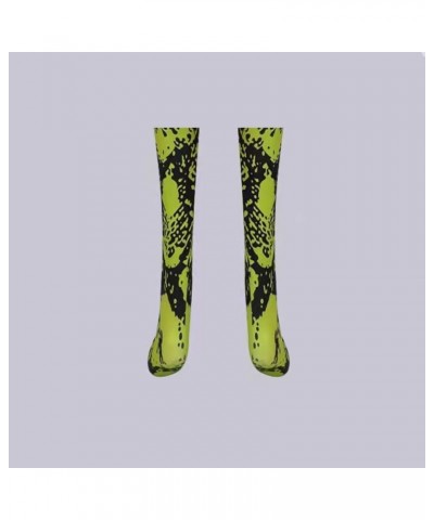 Green Snakeskin Socks, Compression Socks Snakeskin Knee High Sports Socks Casual Tube Socks Outdoor Sports 2*pcs Green $10.61...