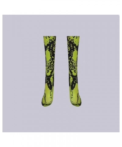 Green Snakeskin Socks, Compression Socks Snakeskin Knee High Sports Socks Casual Tube Socks Outdoor Sports 2*pcs Green $10.61...