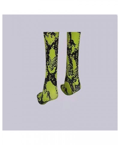 Green Snakeskin Socks, Compression Socks Snakeskin Knee High Sports Socks Casual Tube Socks Outdoor Sports 2*pcs Green $10.61...