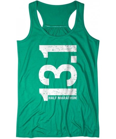 13.1 Half Marathon Vertical Flowy Racerback Tank Top | Running Tanks Multiple Colors | Multiple Sizes Green $22.94 Activewear