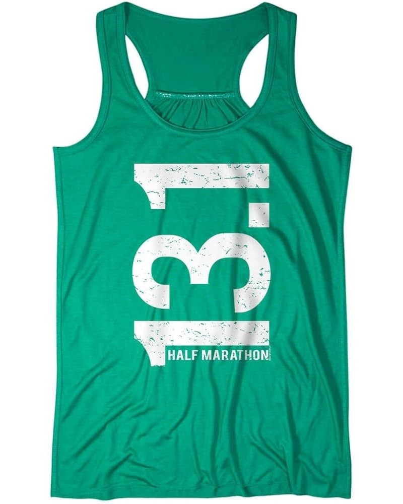 13.1 Half Marathon Vertical Flowy Racerback Tank Top | Running Tanks Multiple Colors | Multiple Sizes Green $22.94 Activewear