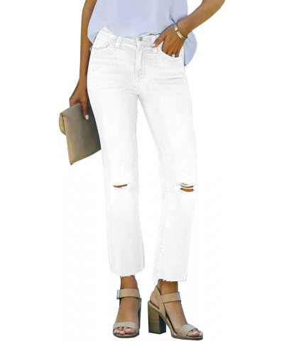 Womens Flare Jeans Classic Stretch Raw Hem Flare Bell Bottom Denim Jeans Pants B-white $19.60 Jeans