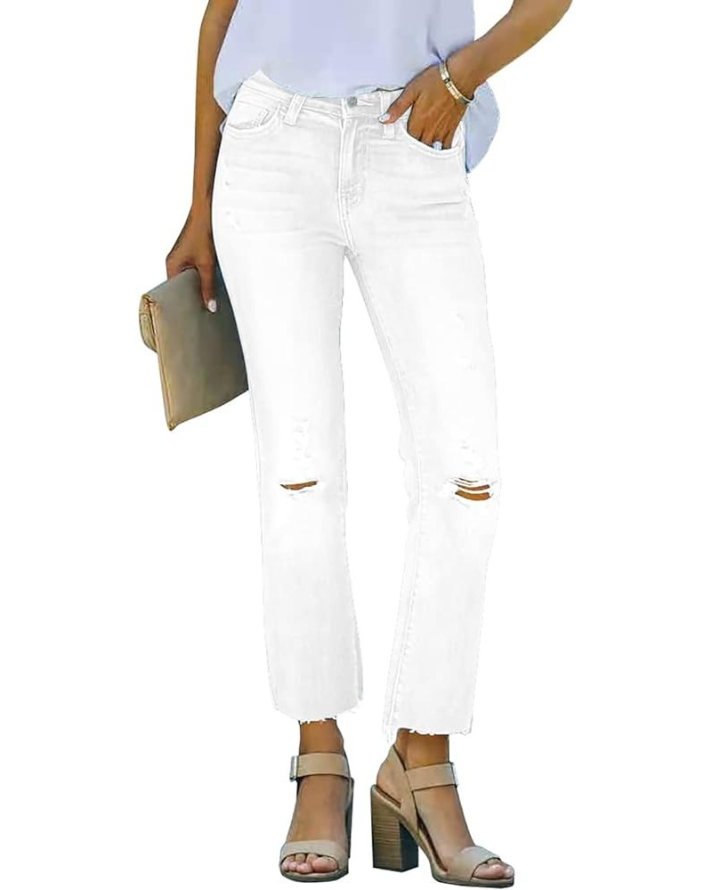 Womens Flare Jeans Classic Stretch Raw Hem Flare Bell Bottom Denim Jeans Pants B-white $19.60 Jeans