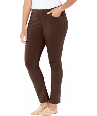 Women's Plus Size The Knit Jean Chocolate Ganache $29.39 Jeans