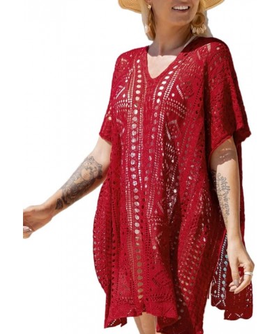 Swimsuit Cover Ups for Women V Neck Loose Beach Bathing Suit Cover Up Red 78 $14.99 Swimsuits