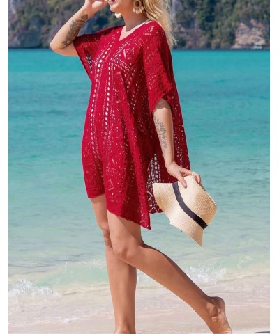 Swimsuit Cover Ups for Women V Neck Loose Beach Bathing Suit Cover Up Red 78 $14.99 Swimsuits