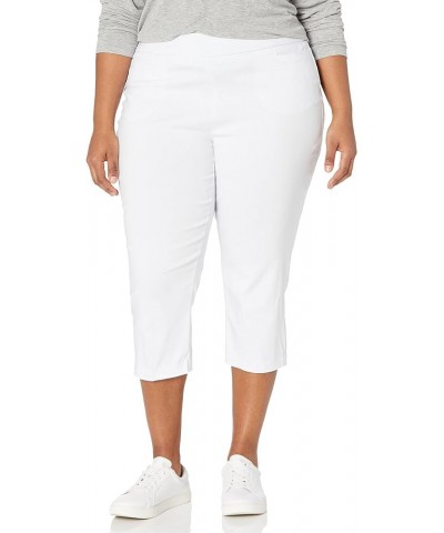 Women's Plus-Size Pull on Capri L Pocket White $13.59 Pants