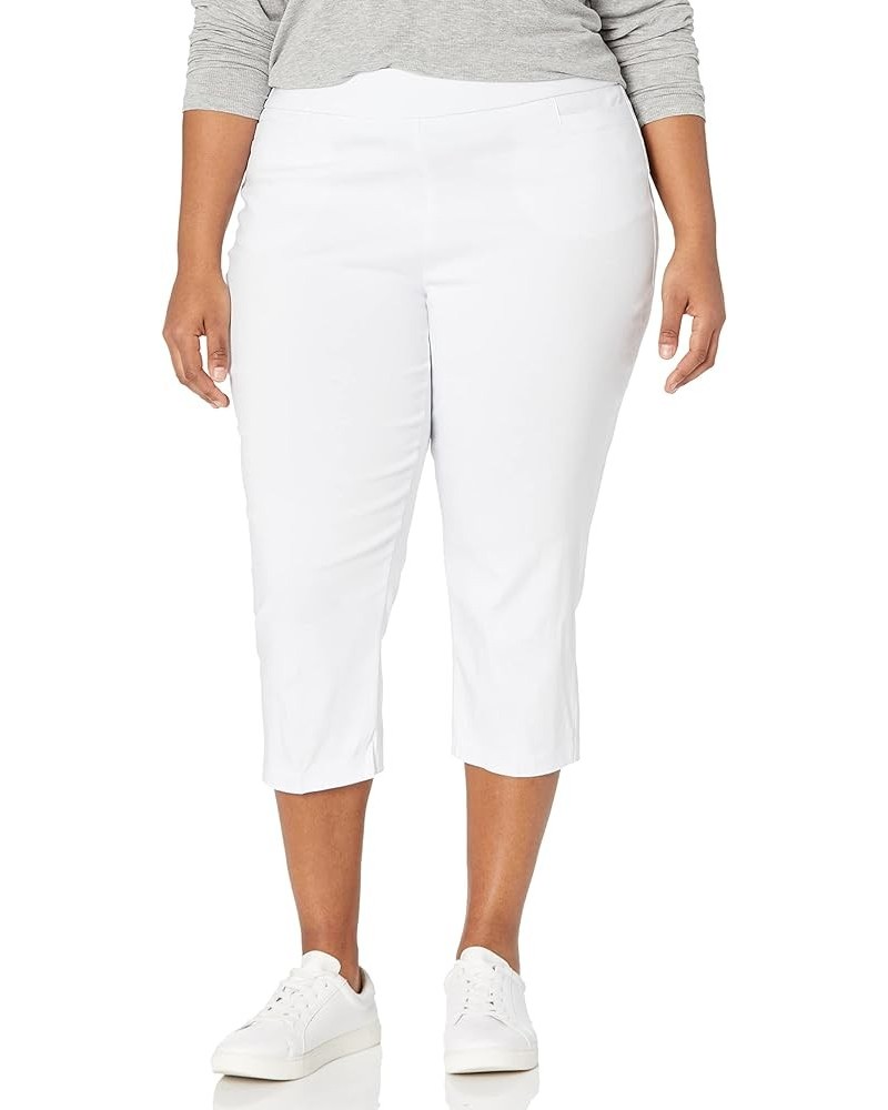 Women's Plus-Size Pull on Capri L Pocket White $13.59 Pants