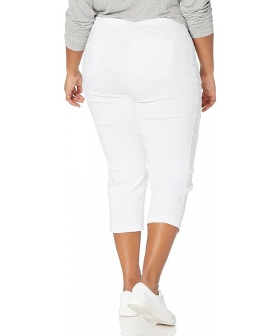 Women's Plus-Size Pull on Capri L Pocket White $13.59 Pants