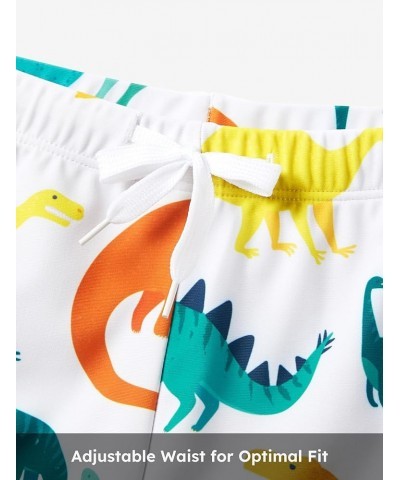 Family Matching Swimsuits Two Pieces Tankini Set Dinosaur Print Ruffles Bikini Mommy and Me Bathing Suits Boy White $9.84 Swi...