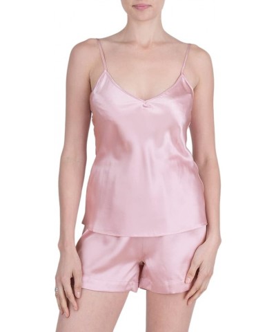 Women's Luxury Silk Sleepwear 100% Silk Camisole and Shorts Lingerie Set Solid Winter Rose $34.44 Sleep & Lounge