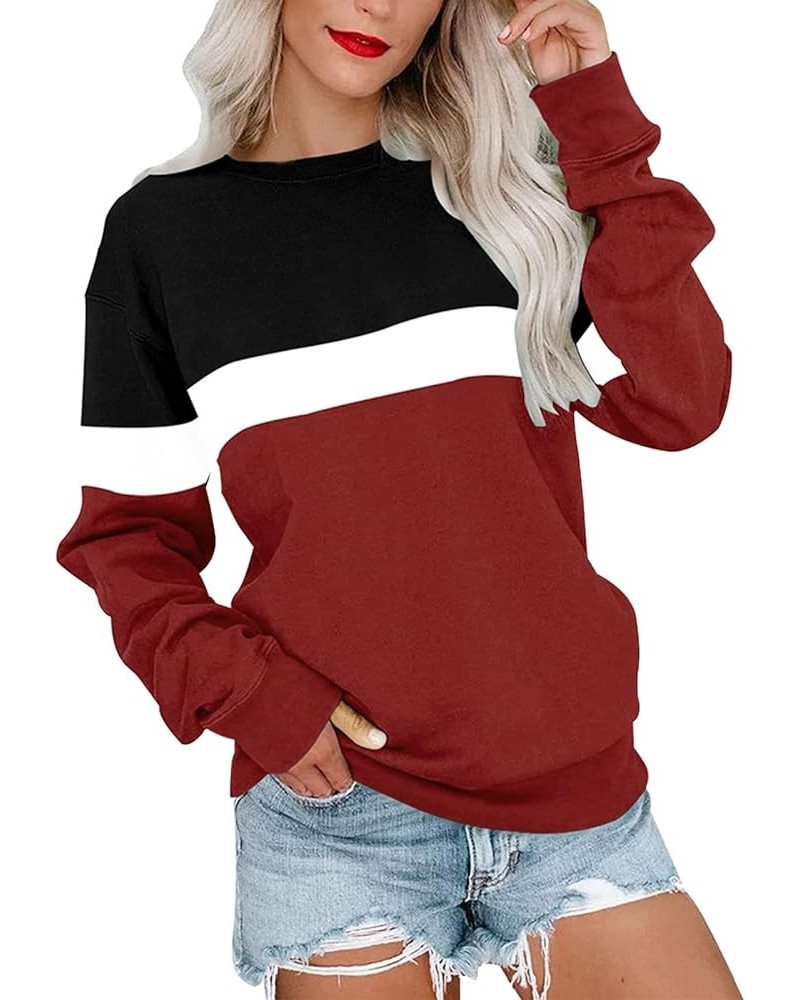 Womens Casual Crewneck Sweatshirt Long Sleeve Solid Color Shirt Soft Lightweight Loose Top Fall Clothes C-g $10.30 Hoodies & ...