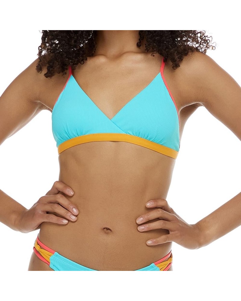 Women's Standard Updated Madison Fixed Triangle Bikini Top Swimsuit Jundi Exuma Rib $19.21 Swimsuits