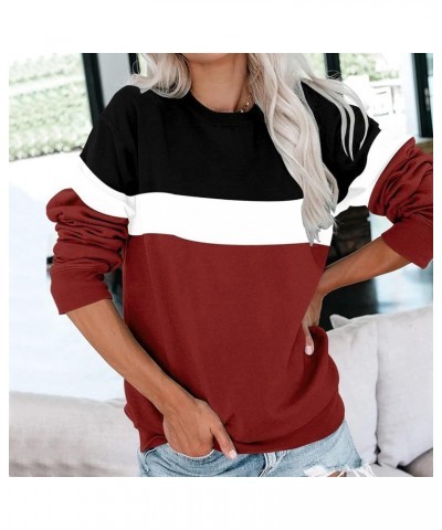 Womens Casual Crewneck Sweatshirt Long Sleeve Solid Color Shirt Soft Lightweight Loose Top Fall Clothes C-g $10.30 Hoodies & ...