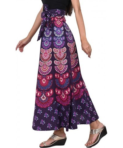 Wrap Around Skirts Long from India Cotton Women's Beach Clothing Purple 1 $17.39 Skirts