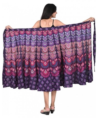 Wrap Around Skirts Long from India Cotton Women's Beach Clothing Purple 1 $17.39 Skirts