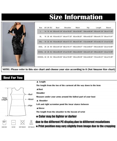 Women's Romper Plus Size Sequin Mesh 5 Minutes Sleeve Waist Dress Sequined Neck Dress Dresses for Summer Black $10.01 Dresses