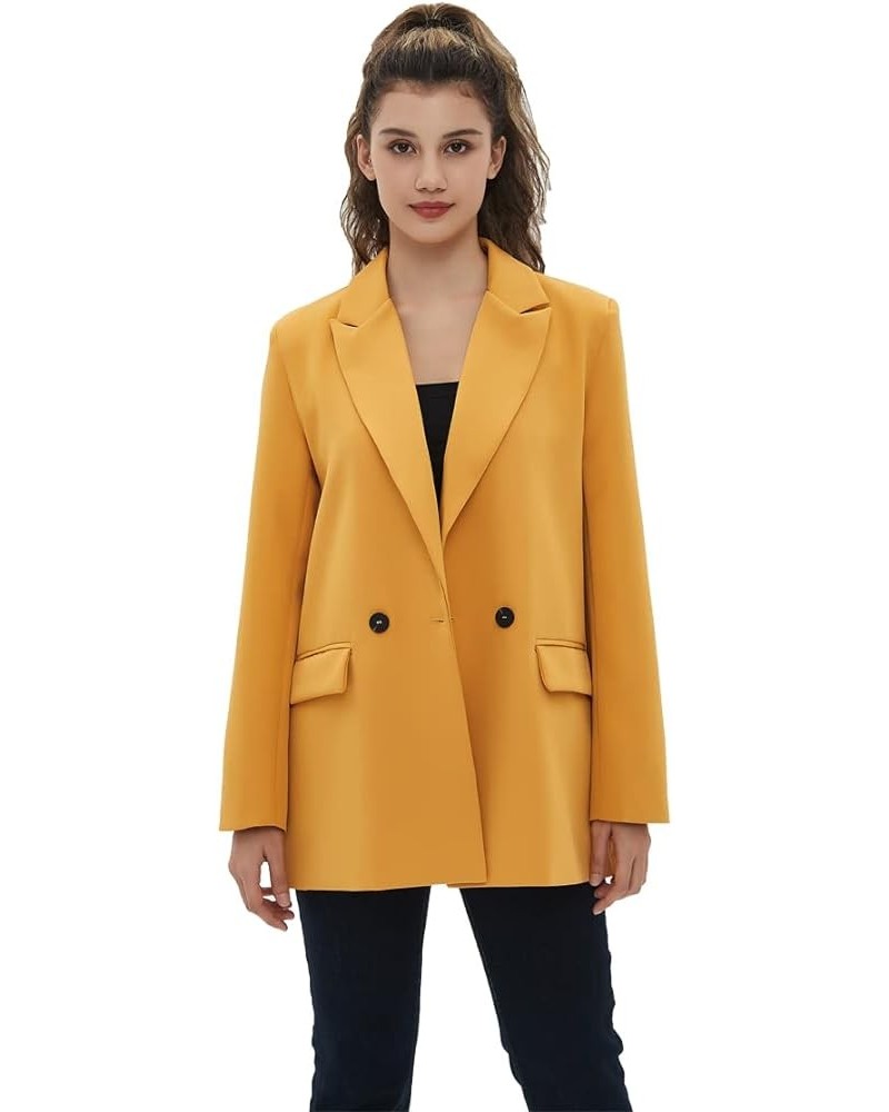 Women's Casual Long Sleeve Lapel Oversized Button Work Office Blazer Suit Jacket Beeswax $21.68 Blazers