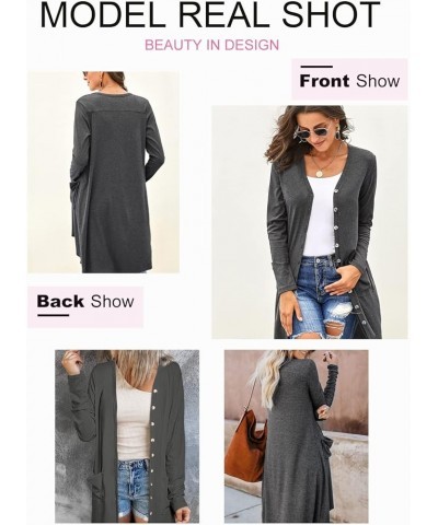 Womens 2023 Fashion Casual Open Front Printed Cardigans Sweaters Thin Coats Jackets Outerwear A Gray(with Buttons, With Pocke...