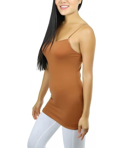 Women's Long Tank Top w/Adjustable Spaghetti Straps Burnt Sienna $9.41 Tanks