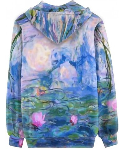 Zip Up Women's Hoodies & Sweatshirts XS-5XL Monet Lotus $12.82 Hoodies & Sweatshirts