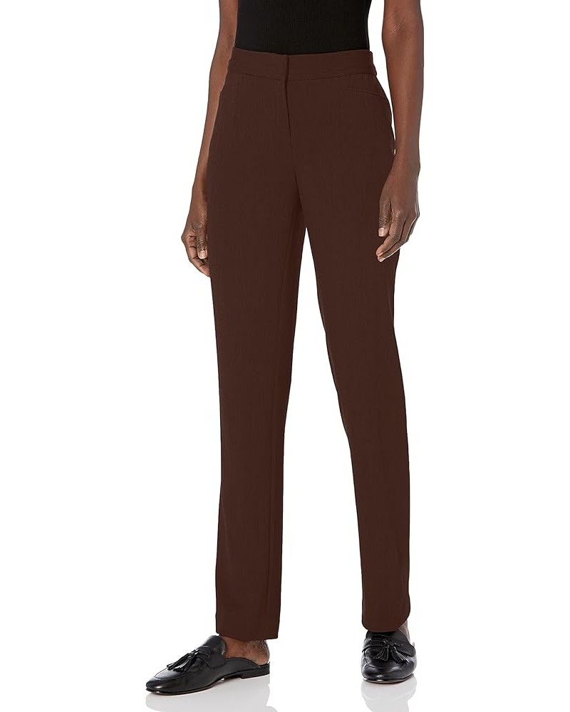 Women's Curvy Gabardine Slim Leg Stretch Dress Pant, 32-inch Inseam, Pull-on, with Pockets (Size 4-16) Dark Chocolate $13.86 ...