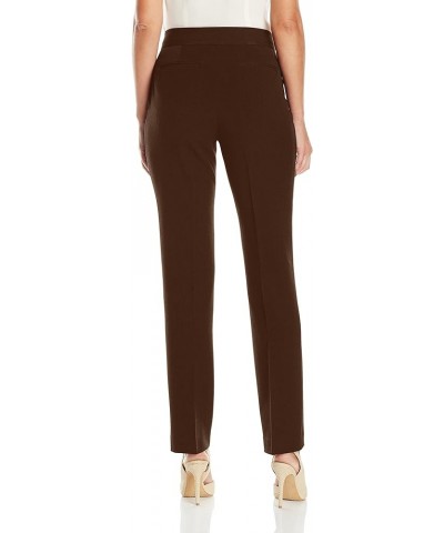 Women's Curvy Gabardine Slim Leg Stretch Dress Pant, 32-inch Inseam, Pull-on, with Pockets (Size 4-16) Dark Chocolate $13.86 ...