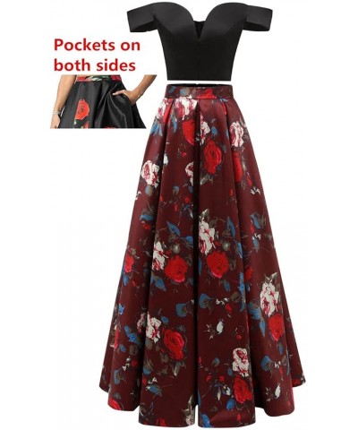 Women's Floral Print Evening Dresses for Weddings with Pockets Prom Party Ball Gown 6-twopiece3 $38.95 Dresses