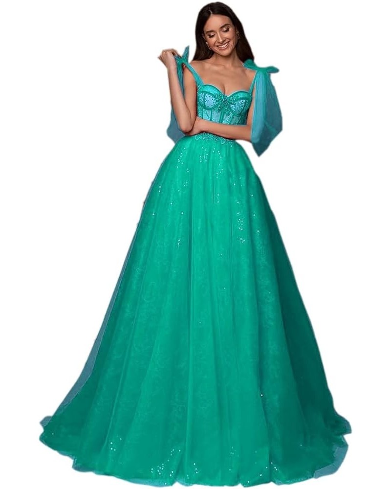 Women's Sweetheart Sequin Evening Dress Spaghetti Strap Prom Dresses Ching $47.47 Dresses