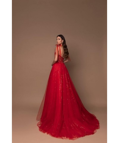 Women's Sweetheart Sequin Evening Dress Spaghetti Strap Prom Dresses Ching $47.47 Dresses