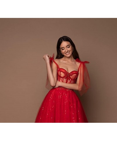 Women's Sweetheart Sequin Evening Dress Spaghetti Strap Prom Dresses Ching $47.47 Dresses