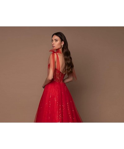 Women's Sweetheart Sequin Evening Dress Spaghetti Strap Prom Dresses Ching $47.47 Dresses