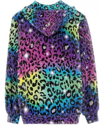 Women Y2K Hoodie Zip Up Sweatshirt Vintage Jackets Hooded Cardigan 0 Leopard Print Rainbow $19.45 Hoodies & Sweatshirts