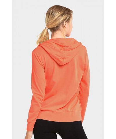 Womens Long Sleeve Thin Cotton Full Zip Up Hoodie Jacket Coral $13.61 Jackets