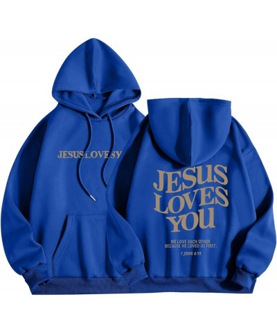 Women's Christian Hoodies Jesus Faith Oversized Sweatshirts Women Men Jesus Loves You Pullover Tops Streetwear Y2K Clothes A0...