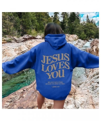 Women's Christian Hoodies Jesus Faith Oversized Sweatshirts Women Men Jesus Loves You Pullover Tops Streetwear Y2K Clothes A0...