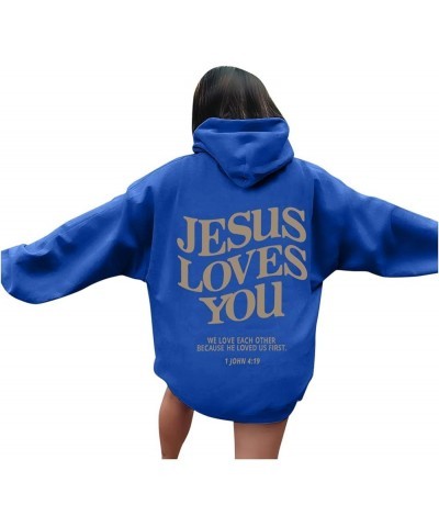 Women's Christian Hoodies Jesus Faith Oversized Sweatshirts Women Men Jesus Loves You Pullover Tops Streetwear Y2K Clothes A0...