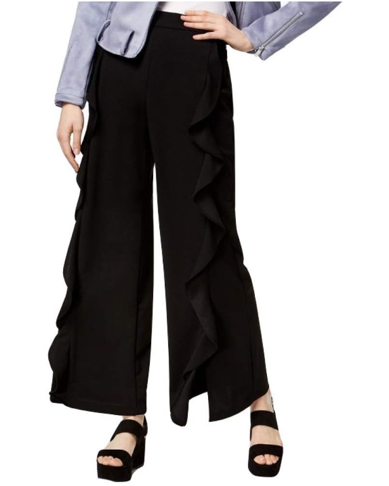 Womens Ruffled Casual Wide Leg Pants Deepblack $13.22 Pants