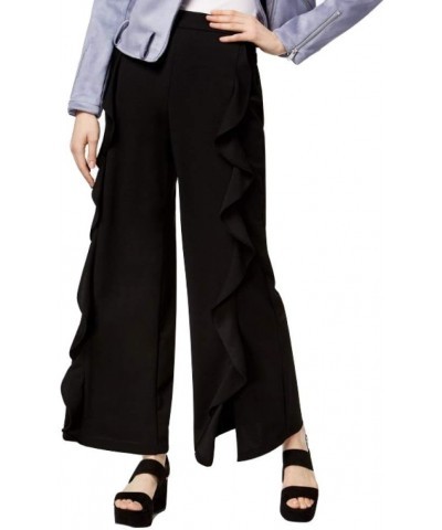 Womens Ruffled Casual Wide Leg Pants Deepblack $13.22 Pants